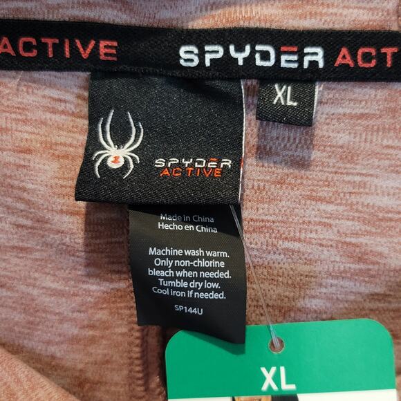 Spyder Fleece Pullover Hoodie Tunic Top Womens Sz XL Pink Active Jacket Pockets - Picture 8 of 12